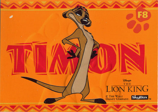 Lion King Series 1 Embossed Foil Chase Card F8 Timon