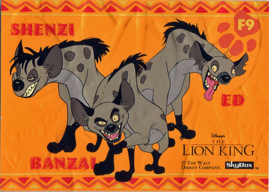 Lion King Series 1 Embossed Foil Chase Card F9 Shenzi Banzai Ed