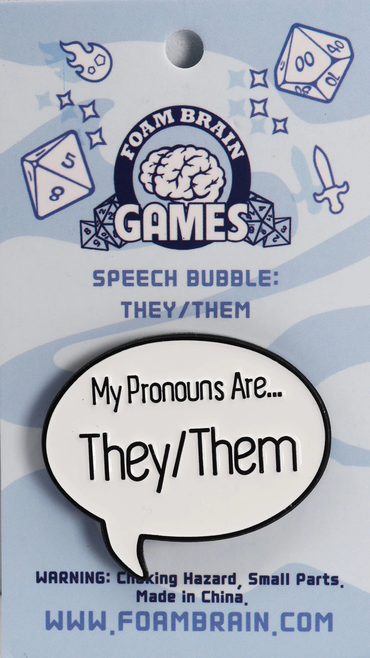 Speech Bubble Pin: They/Them Pronouns