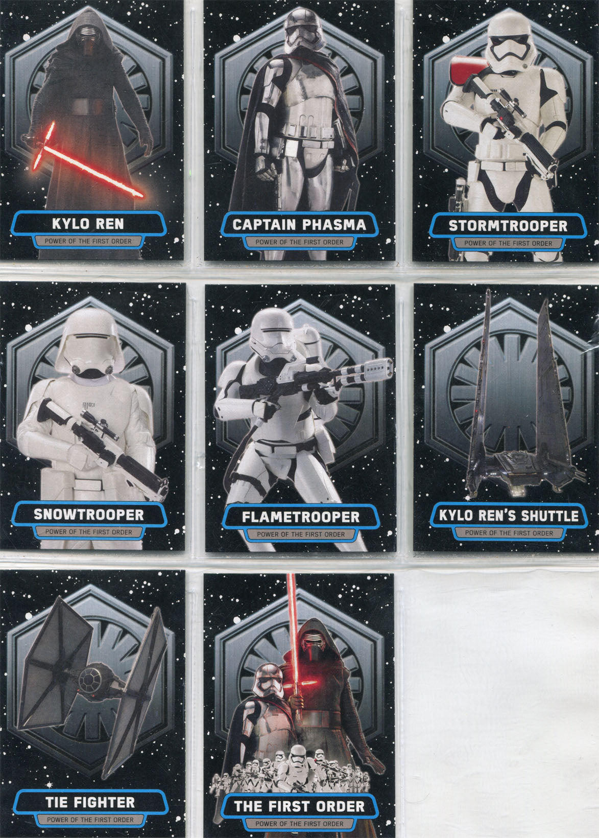 Star Wars Journey to the Force Awakens First Order Complete 8 Chase Card Set