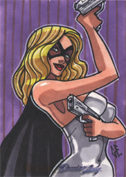 Moonstone Domino Lady & The Spider Sketch Card by Glen Fernandez v2