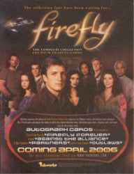 Serenity Firefly the Complete Collection Trading Card Sell Sheet