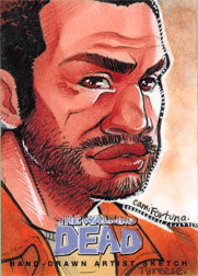 Walking Dead Comic Series Two Sketch Card by Camila Fortuna of Tyreese