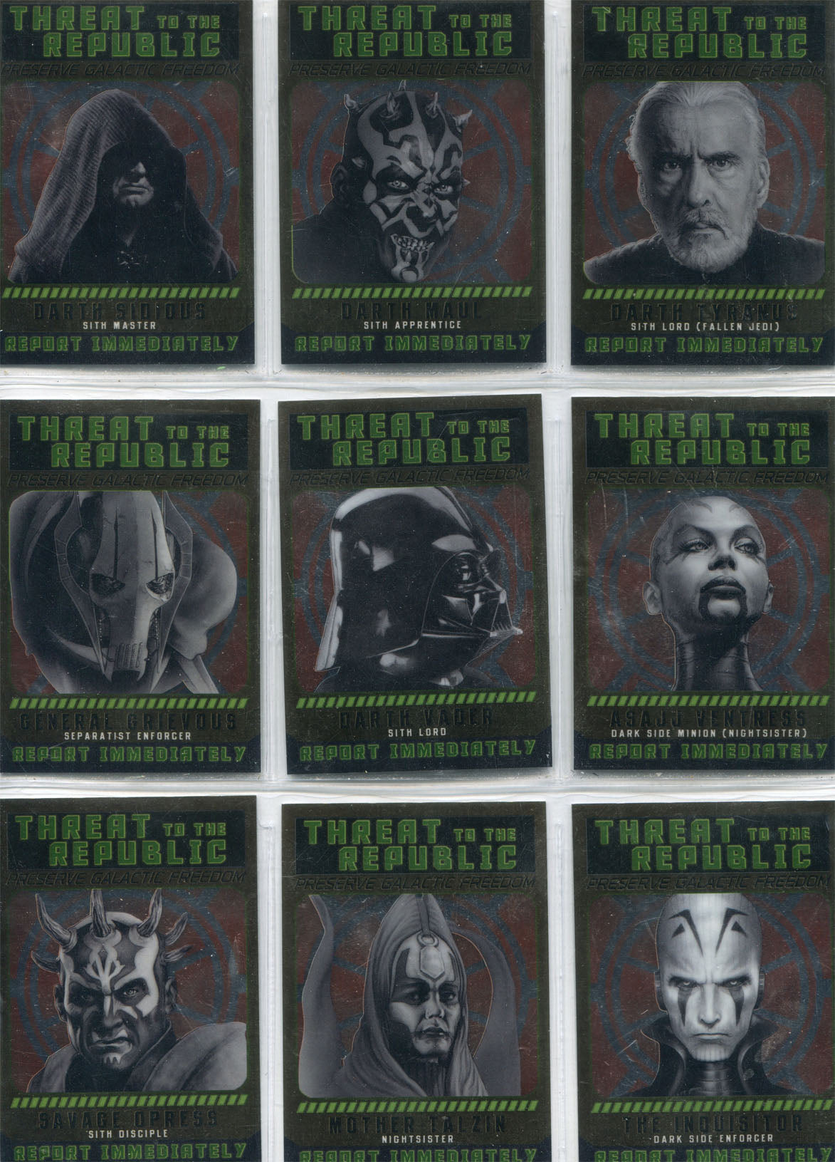 Star Wars Chrome Perspectives Sith Fugitives Complete 10 Chase Card Set