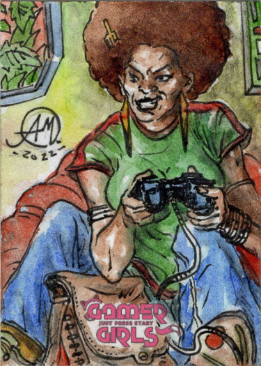 2023 5finity Gamer Girls Sketch Card Alex Magno V1