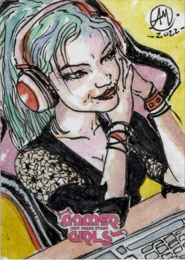 2023 5finity Gamer Girls Sketch Card Alex Magno V2