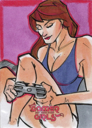 2023 5finity Gamer Girls Sketch Card Barush Merling V1