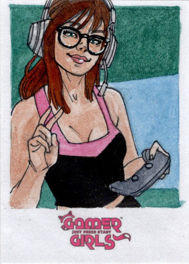 2023 5finity Gamer Girls Sketch Card Leon Braojos