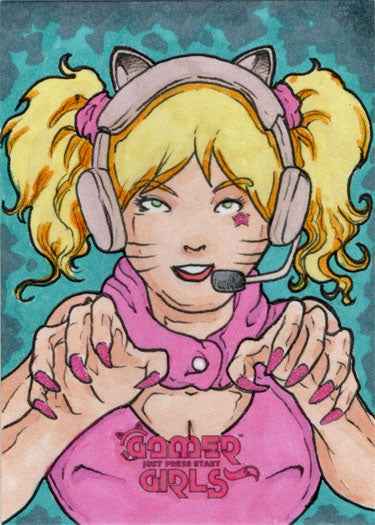 2023 5finity Gamer Girls Sketch Card Limuel Pinzon V1