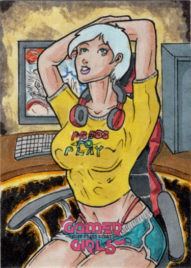 2023 5finity Gamer Girls Sketch Card Limuel Pinzon V2