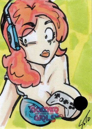 2023 5finity Gamer Girls Sketch Card Omar Soto V2