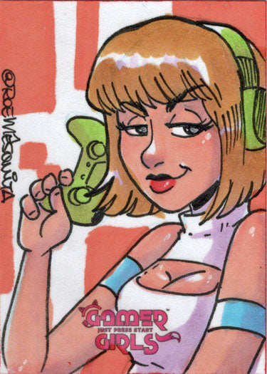 2023 5finity Gamer Girls Sketch Card Roe Mesquita V3