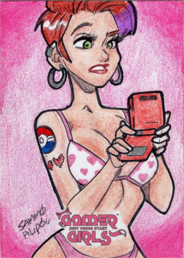 2023 5finity Gamer Girls Sketch Card Sammo Filipo