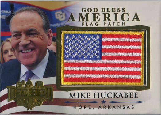 Decision 2016 God Bless America Flag Patch Card GBA13 Mike Huckabee