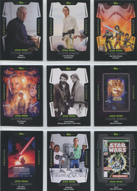 Star Wars Card Trader 2016 Galactic Moments Complete 20 Card Chase Set