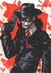 Moonstone Domino Lady & The Spider Sketch Card by Fer Galicia v11