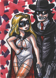 Moonstone Domino Lady & The Spider Sketch Card by Fer Galicia v3