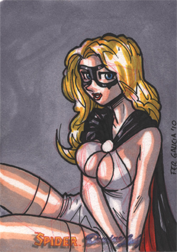 Moonstone Domino Lady & The Spider Sketch Card by Fer Galicia v4