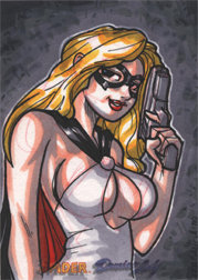 Moonstone Domino Lady & The Spider Sketch Card by Fer Galicia v6