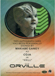 Orville Season 1 Autograph Card Makabe Ganey as Coja