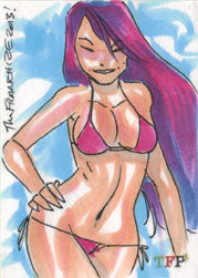 Female Persuasion 3 Sketch Card by Jerry Gaylord of Beach Girl