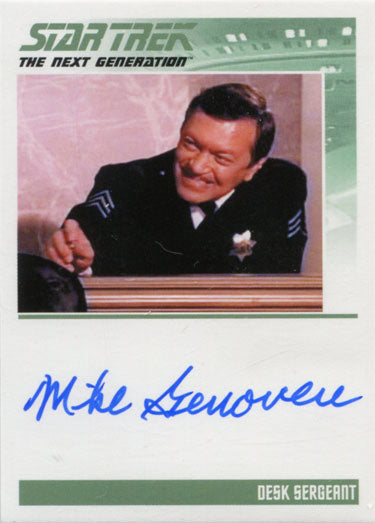 Star Trek TNG Portfolio Prints S1 Autograph Card Mike Genovese as Desk Sergeant