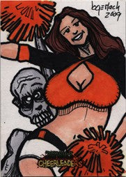 Zombies vs Cheerleaders Sketch Card by Bruce Gerlach