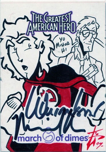 Greatest American Hero Sketch with William Katt & Michael Paré Autograph Card