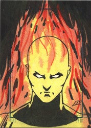 Fantastic Four Archives Leeahd Goldberg Human Torch Sketch Card