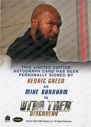 Star Trek Discovery Season 2 Autograph Card Kenric Green as Mike Burnham (FB)