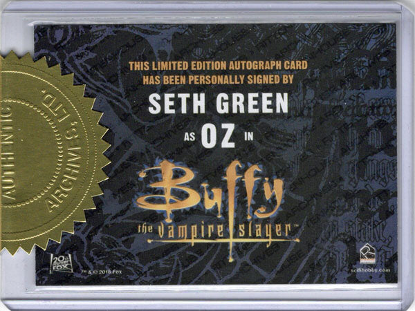 Buffy Ultimate Collectors Series 3 Gold Autograph Card Seth Green