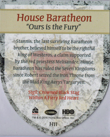 Game of Thrones Season 5 Case Topper Card H11 House Baratheon