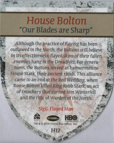 Game of Thrones Season 5 Case Topper Card H12 House Bolton