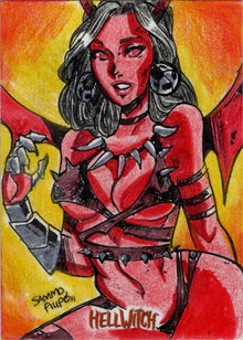 Lady Death Hellwitch 5finity 2021 Sketch Card Sammo Filipo