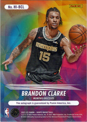 Panini Hoops Basketball 2021-22 Hoops Ink Red Auto Card HI-BCL Brandon Clarke 23/25