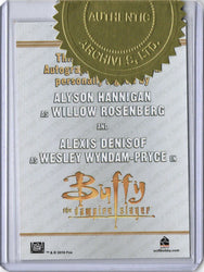 Buffy Ultimate Collectors Series 3 Dual Autograph Card Alyson Hannigan/Alexis Denisof
