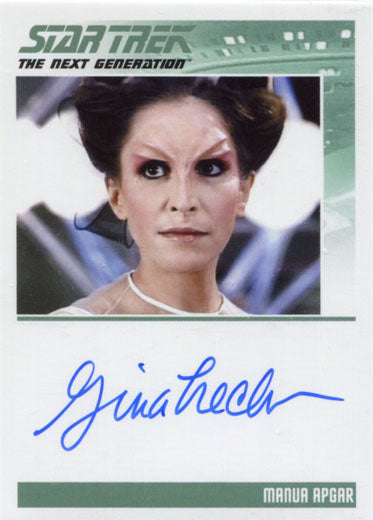 Star Trek TNG Portfolio Prints S1 Autograph Card Gina Hecht as Manua Apgar