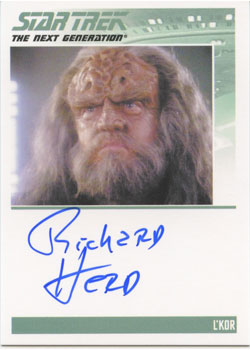 Star Trek TNG Heroes & Villains Autograph Card Richard Herd as L Kor