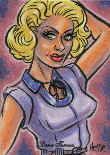Classic Hollywood Starlets 5finity Lana Turner Sketch Card by Erica Hesse