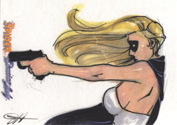 Moonstone Domino Lady & The Spider Sketch Card by Jessica Hickman v3