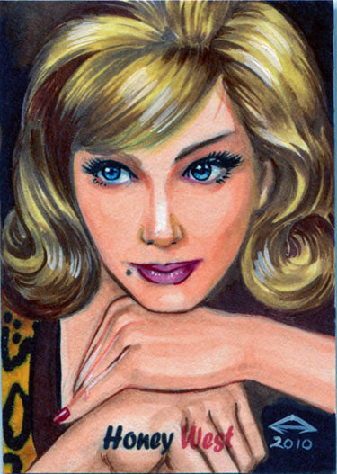 DH 2017 5finity Honey West Sketch Card by Anthony Hochrein of Anne Francis