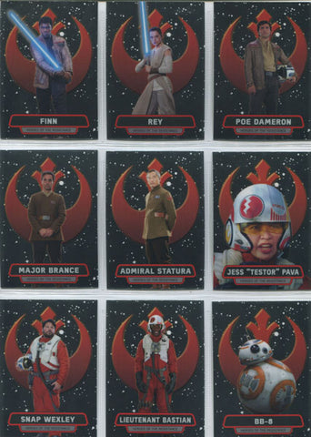 Star Wars Force Awakens Chrome Heroes of the Resistance 18 Card Chase Set