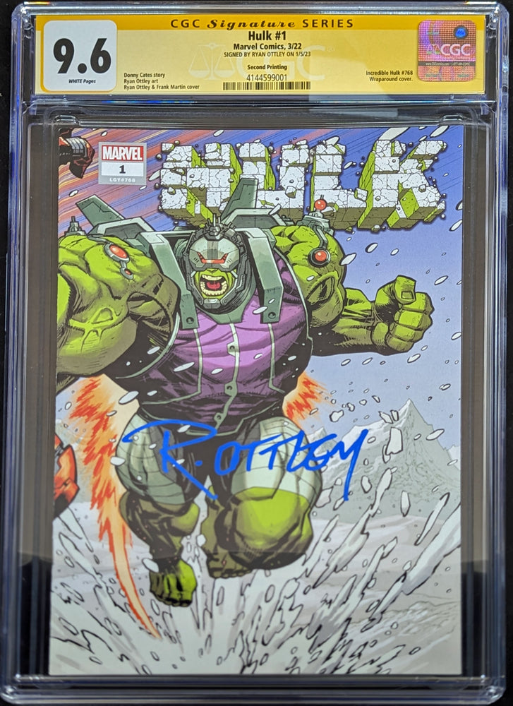 Hulk #1 2nd Print CGC 9.6 Signed by Ryan Ottley