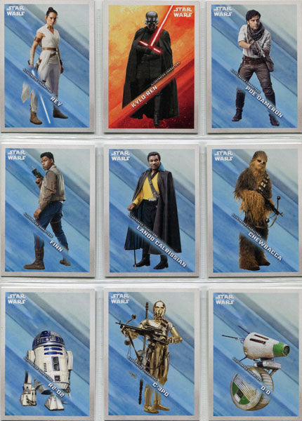 Star Wars Rise Skywalker Illustrated Character Complete 19 Card Chase Set