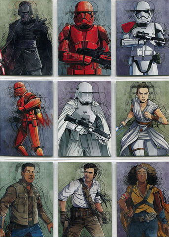 Star Wars Journey Rise Skywalker Illustrated Character 16 Card Set IC-1 to IC-16