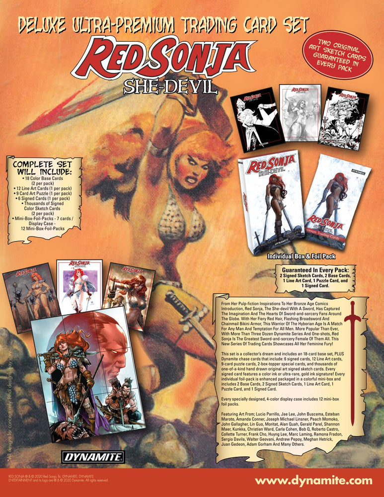 Dynamite 2021 Red Sonja She-Devil Deluxe Ultra-Premium Trading Card Pack Mini-Box