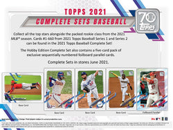 Topps 2021 Baseball Complete 660 Card Factory Set + 5 Card Parallel Pack