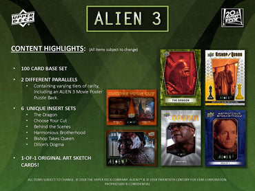 2021 Upper Deck Alien 3 Hobby Trading Card Box