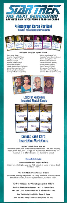2022 Star Trek TNG Archives & Inscriptions - Box of Cards (24 Packs)