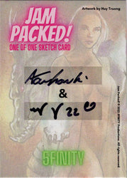 2023 5finity Jam Packed! Dual Artist Sketch Card Aaron Laurich/Mary Bellamy